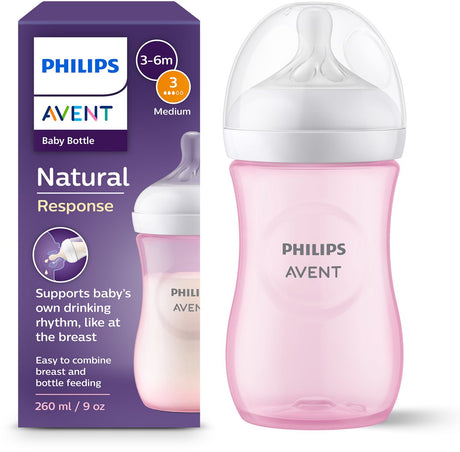 Philips avent natural response sutteflaske 260 ml – flow 3 – pink-1 flaske – scy903 11