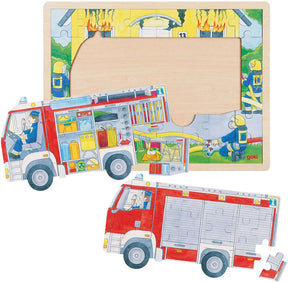 Goki Wood Layer Puzzle Fire Brigade på arbejdet, 60 ..