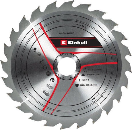 Einhell hårdmetal TCT savklinge - ø210 x 30 x 1,6 mm - 24 tænder
