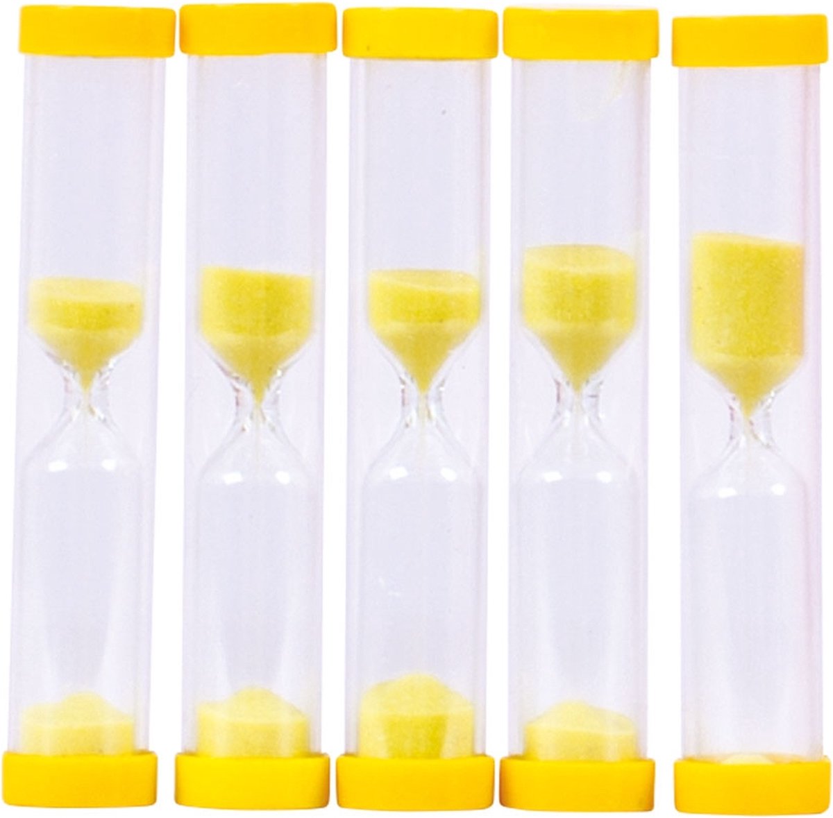 Bigjigs Timeglas 3-minutters timer (pakke med 5)