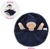 Corolle krammeklud - marineblå babyklud 17cm - blødt legetøj.