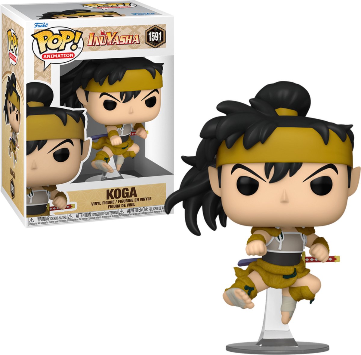 Funko inuyasha koga vinyl figur 1591 pop! flerfarvet - PVC - anime, fan merch, tv-serier