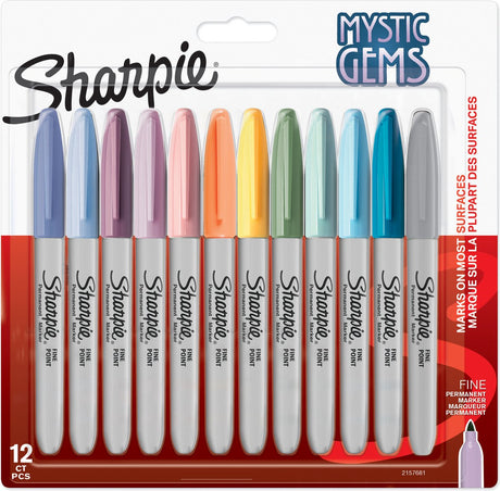 Sharpie permanente markører | mystic gem special edition | fint punkt | forskellige farver | 12 stk