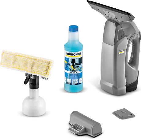 Kärcher wvp 10 professionel vinduespudser - batteridriftstid 35 - udskifteligt batteri - stribefrit resultat - vinduespudserkoncentrat ca. 30 r 500 ml