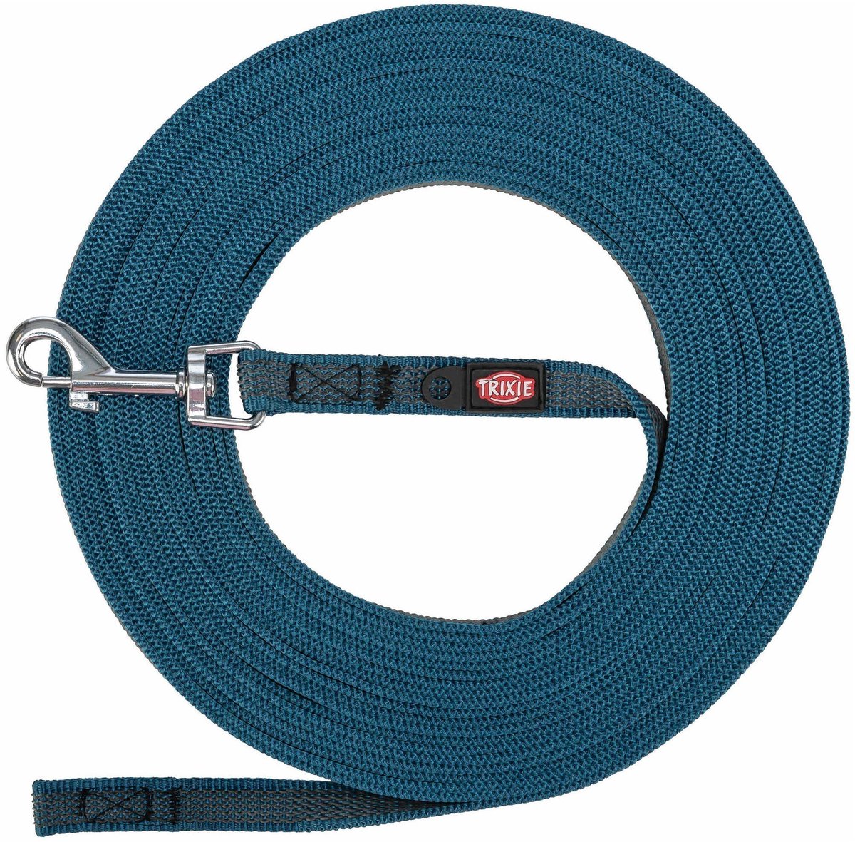 Trixie Dog Leash Tow Line med gummi -anti -slip benzinblå