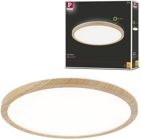 Paulmann LED panel atria shine baggrundsbelysning ip44 rund 293 mm 16w 1600lm 3000k trælook