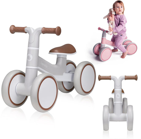 Lionelo Villy balancecykel - letvægts - 1-3 år - drenge og piger - op til 30 kg - 4 hjul - støddæmper forgaffel - skridsikre håndtag - ergonomisk sadel - ratlås - fødselsdagsgave