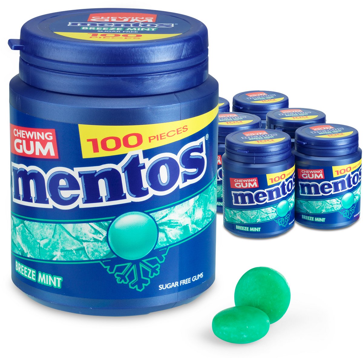 Mentos gum breeze mynte - tyggegummi - sukkerfri - 1x6 stk