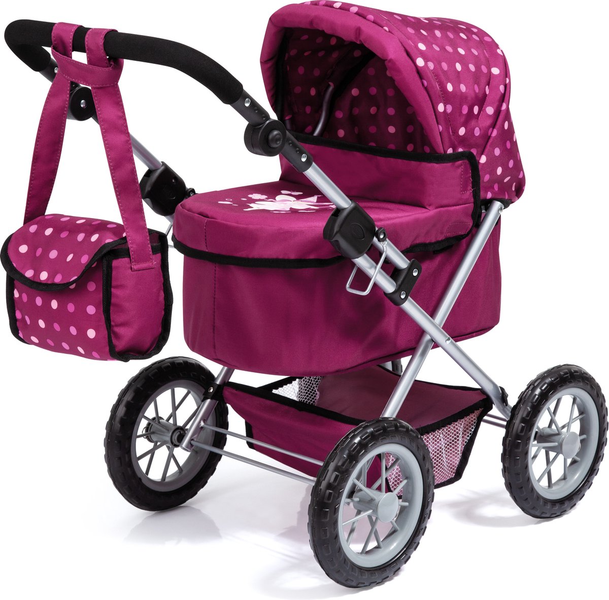 Bayer design - trendy dukkevogn - lilla med prikker