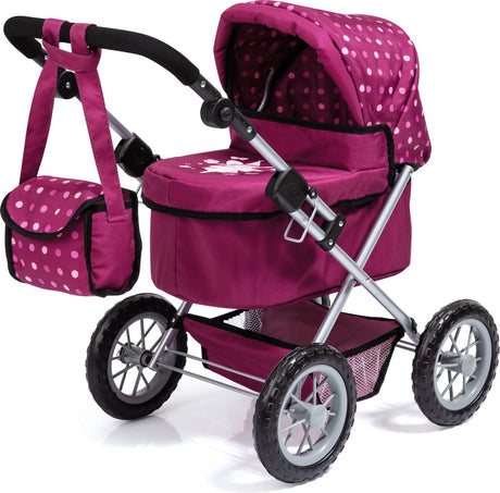 Bayer design - trendy dukkevogn - lilla med prikker
