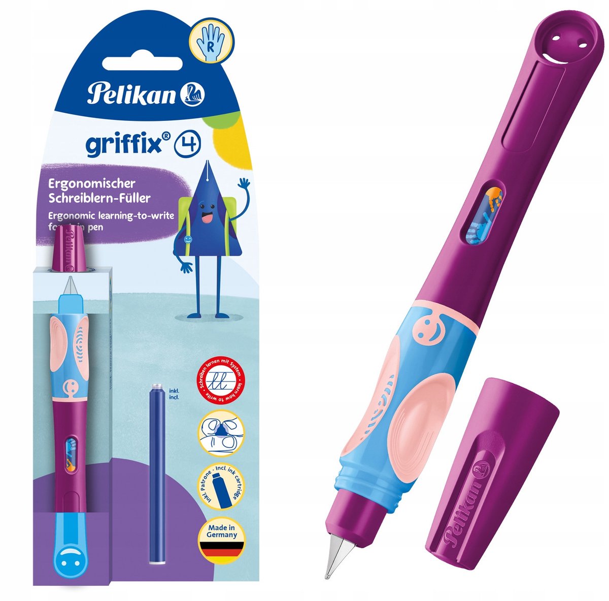 Pelikan fyldepen griffix® søde bær højrehåndet