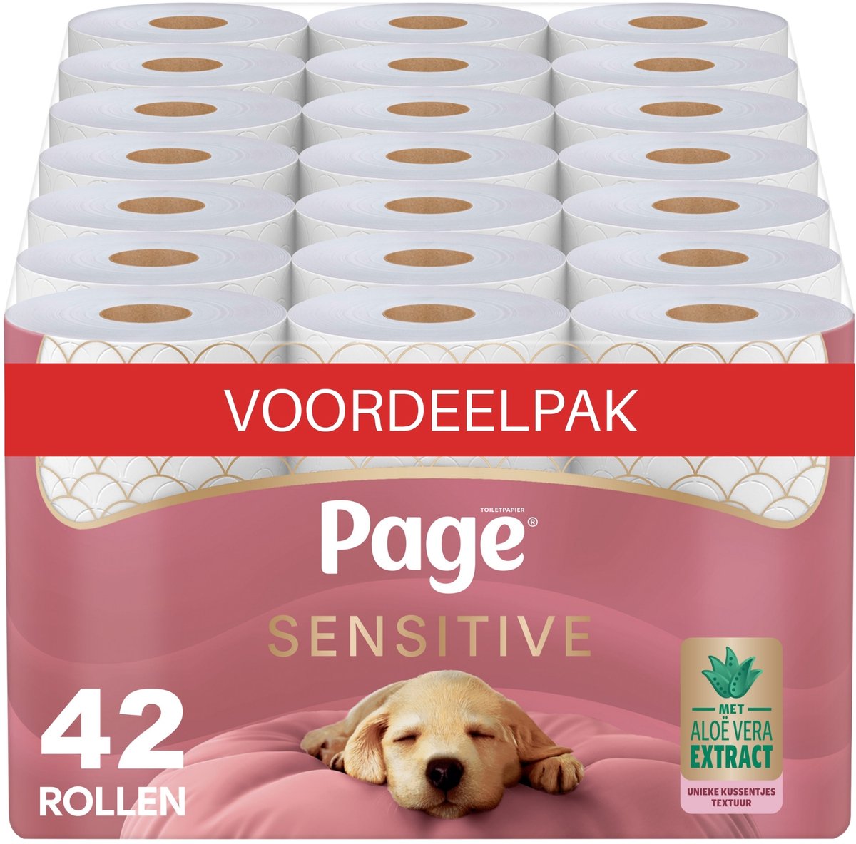 Page ® toiletpapir - følsomt toiletpapir - 42 ruller - med aloe vera ekstrakt - værdipakke