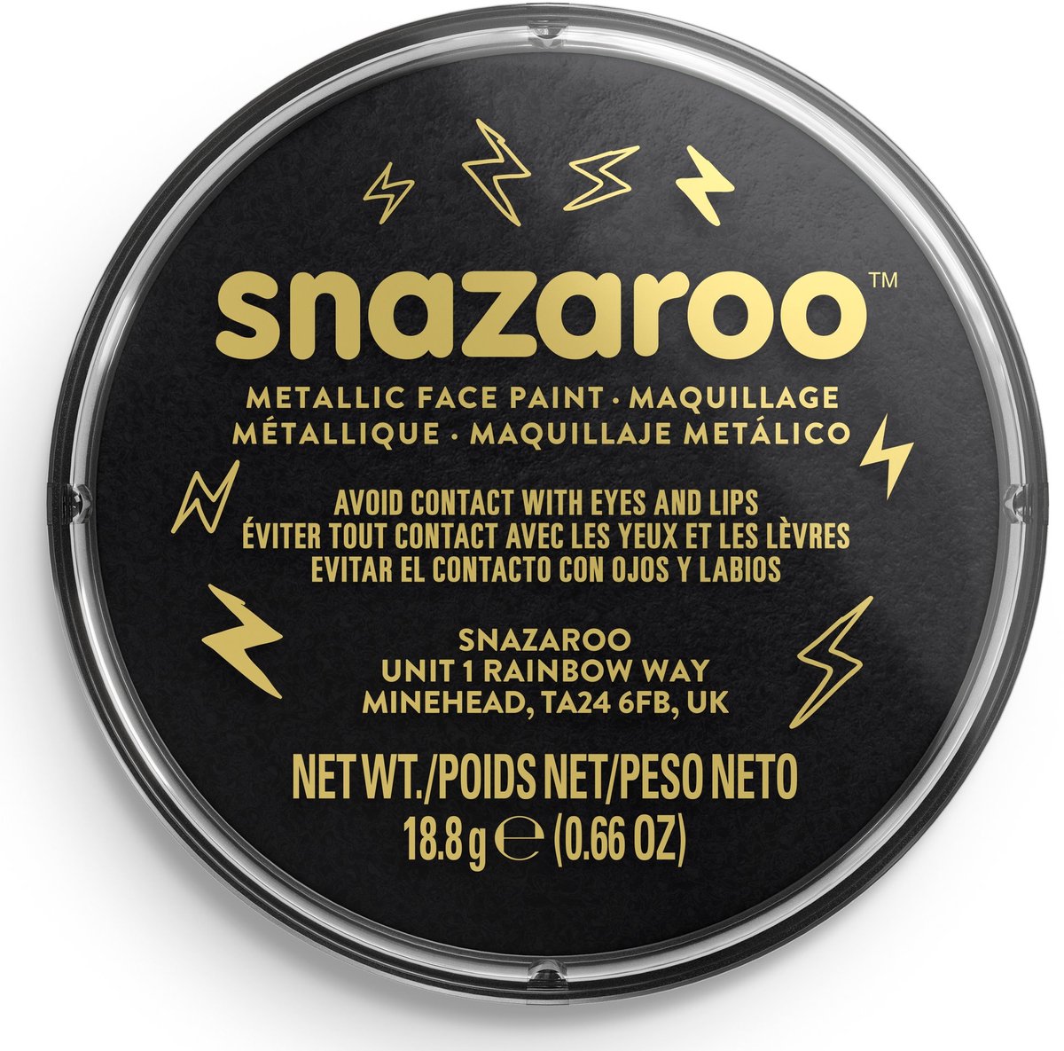 Snazaroo 1118110 - elektrisk sort - 18ml aqua ansigtsmaling børneansigtsmaling til børn og voksne