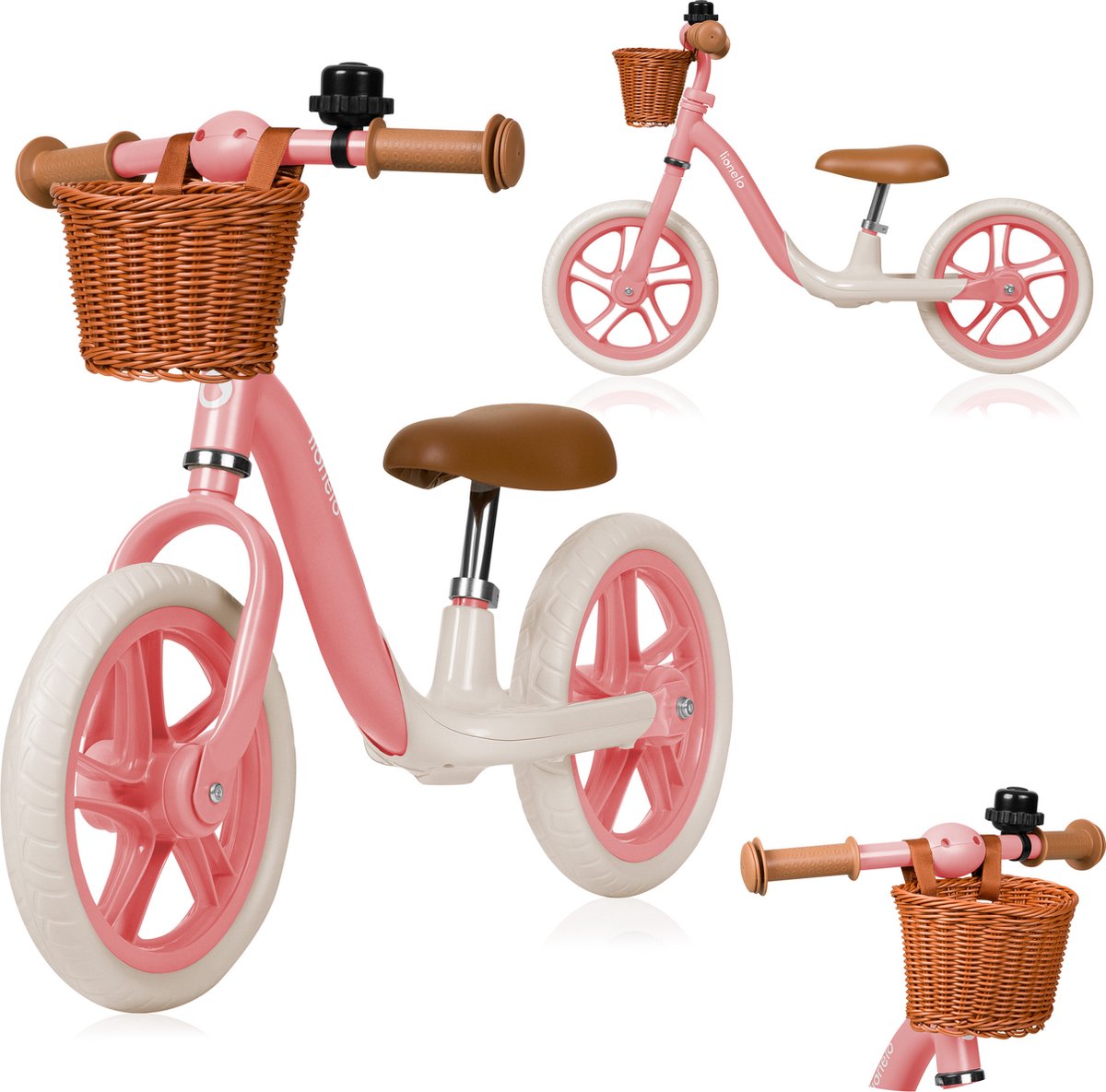 Lionelo Alex Plus børnebalancecykel - til 3 til 6 år - EVA skumdæk - justerbart sadelstyr - stålstel - styrbegrænser - inklusive klokkekurv - op til 30 kg
