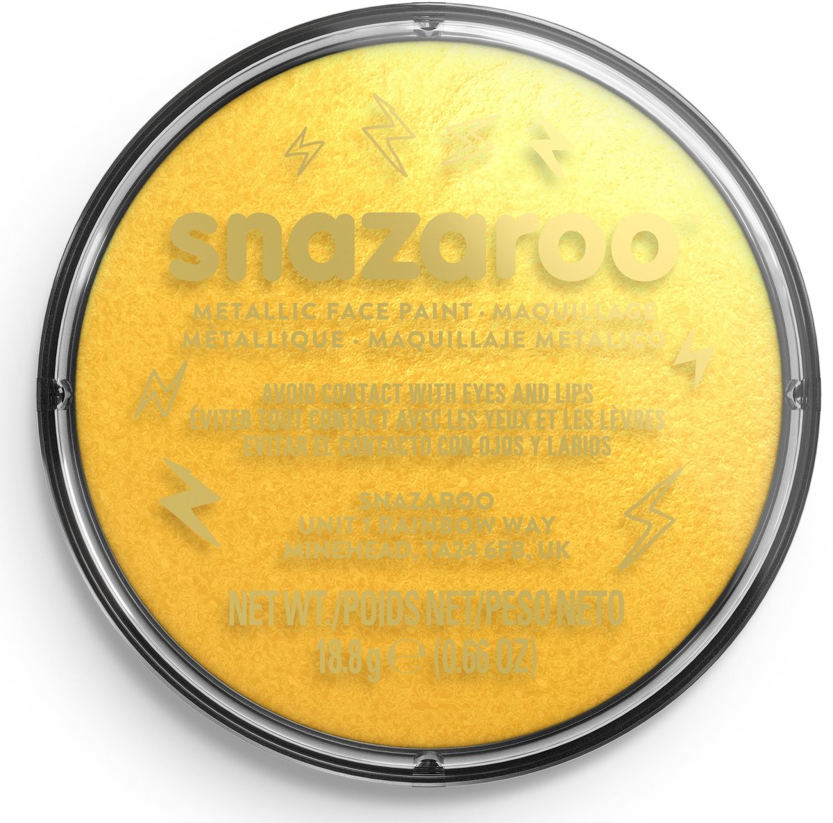 Snazaroo 1118777 - metallisk guld - 18ml aqua ansigtsmaling børneansigtsmaling til børn og voksne