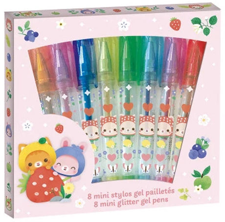 Janod - papeterie - 8 mini glitter penne