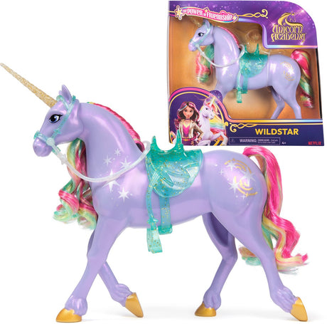 Unicorn academy - unicorn wildstar 28 cm med tilbehør - unicorn legetøj - legefigurer