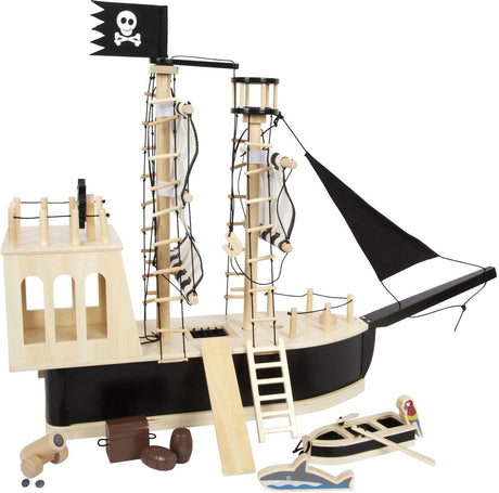 Lille fod - træ dukkehus piratbåd