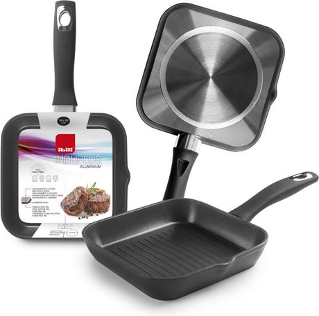 Ibili induplus grillpande - aluminium - 18x18cm
