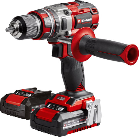 Einhell professionel akku slagbore-/skruetrækker TP-CD 18 80 li-i bl kit - power x-change - 18 v li-ion - med slagfunktion - 2 hastigheder - 80 nm - børsteløs motor - inkl. 2x 2,0 ah batteri og oplader, etui