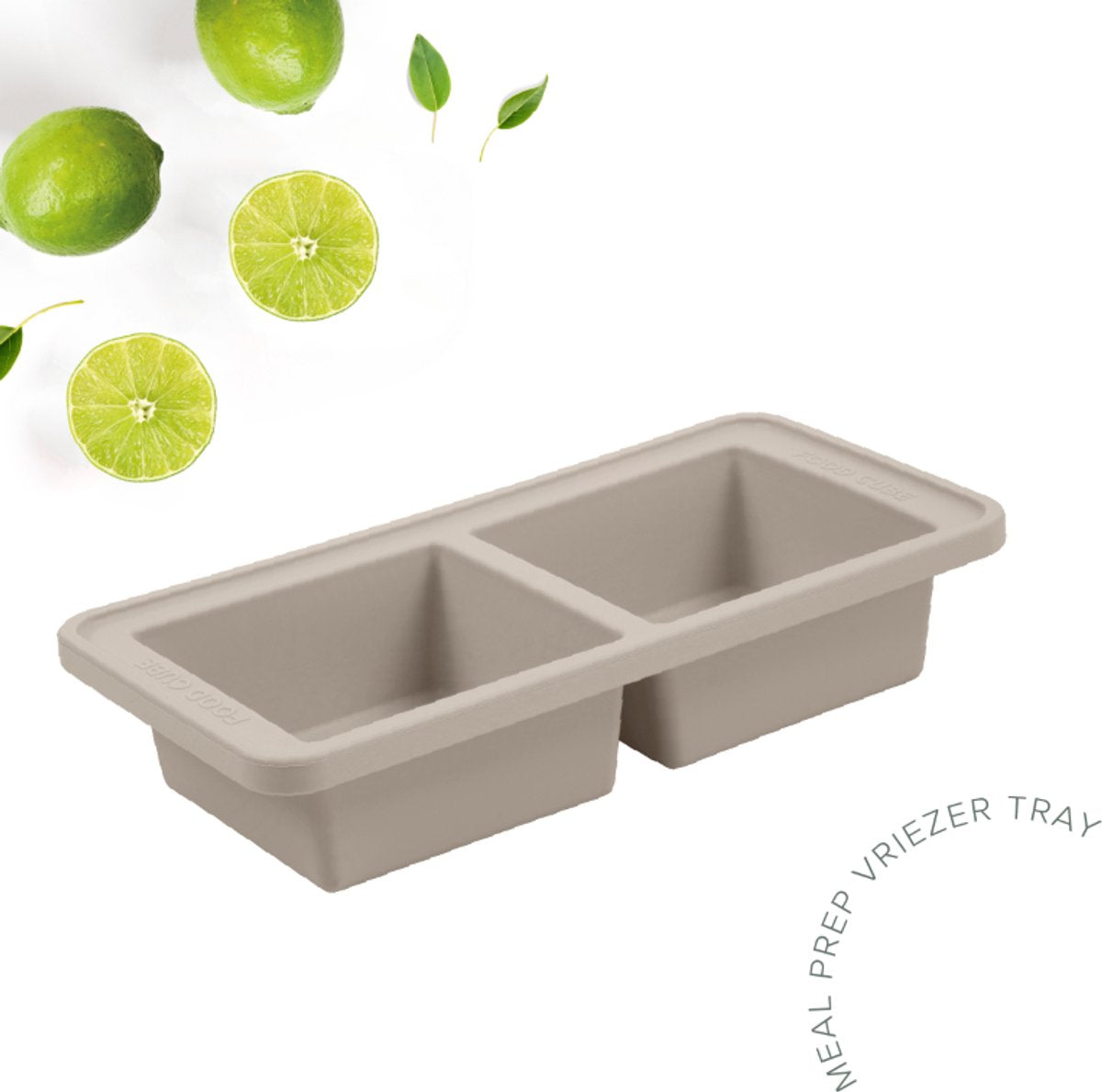 The original foodcube – babyvoedingbewaarbakje – meal prep bakje – diepvriesbakje – vershoudbakje – 100% siliconen vriezer tray met deksel – bpa vrij – geschikt voor vriezer, magnetron, oven vaatwasser – 2x 500ml - sand