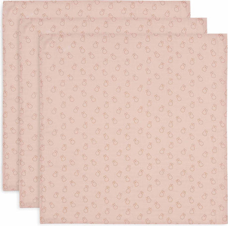 Jollein x nijntje - hydrofiele doek small 70x70cm - spuugdoekjes - zacht katoen - 3 stuks - miffy silhouettes wild rose