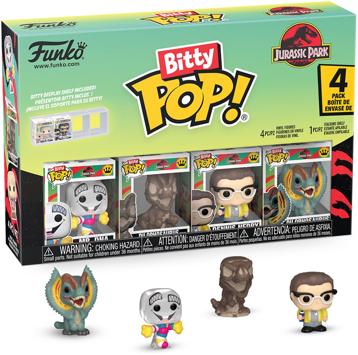 Funko bitty pop 4 pack: jurassic park - mr. dna