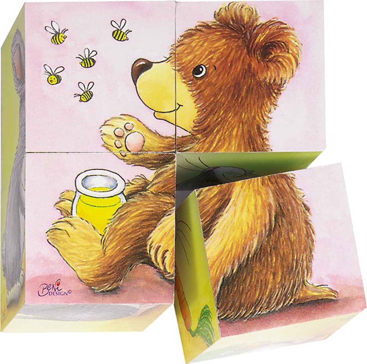 Goki Wood Block Puzzle Baby Animals