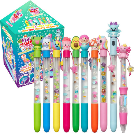 Gear2play pen maker magic - deluxe: mega pen sæt - lav 10 unikke kuglepenne med perler, charms og alle slags figurer