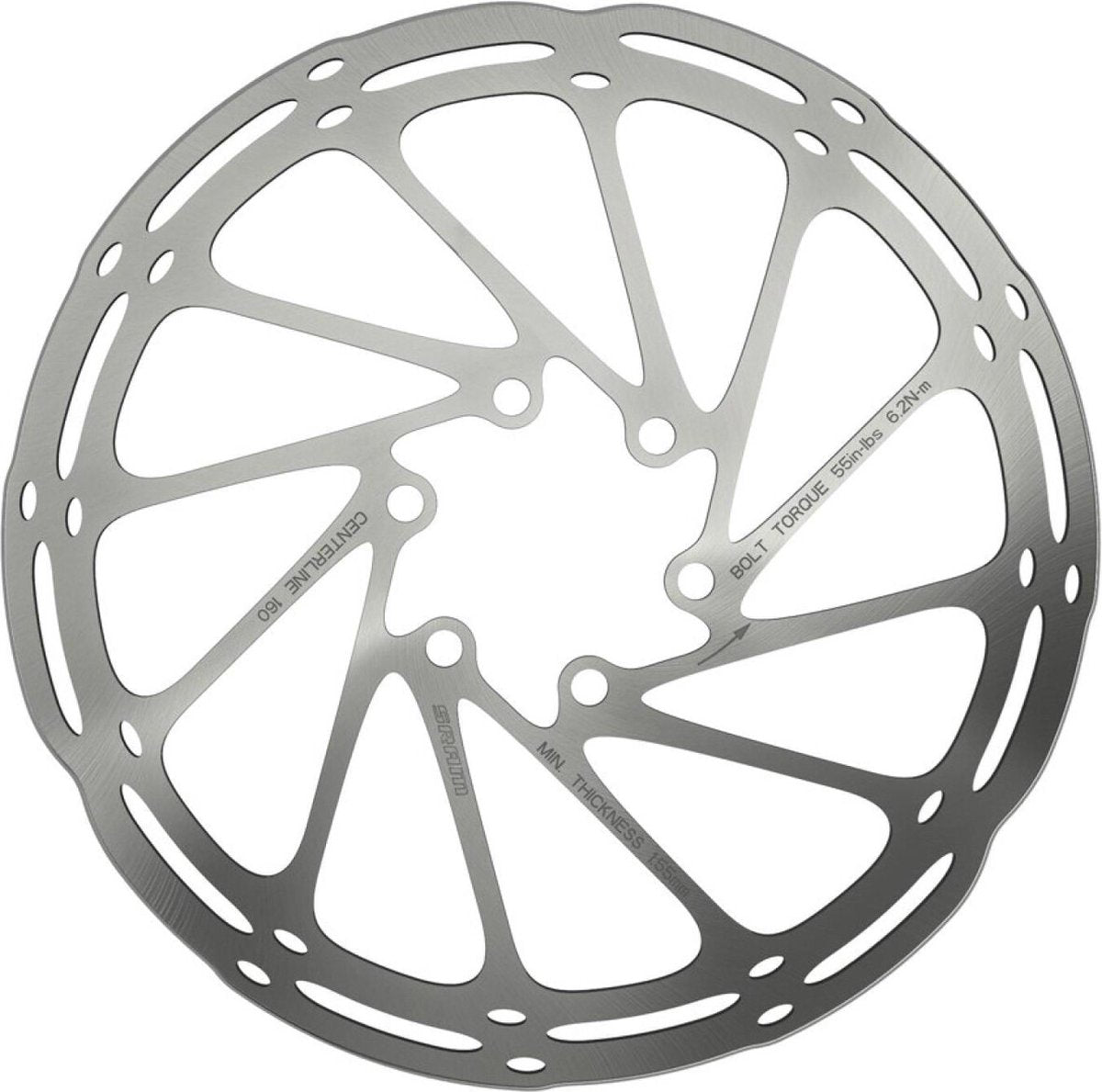 Sram midterlinje afrundet bremseskive i et stykke, sølv diameter 200 mm