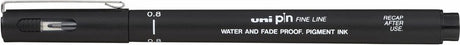 Uni-ball permanente markeerstift pin08-200(s) zwart 12 stuks