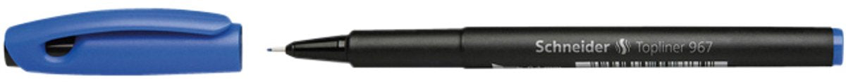 Schneider skriveredskaber schneider fineliner - topliner 967 - stregbredde 0,4 mm - blå - æske med 10 stk - s-9673