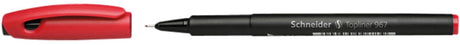 Schneider skriveredskaber schneider fineliner - topliner 967 - stregbredde 0,4 mm - rød - æske med 10 stk - s-9672