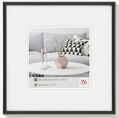 Walther galeria - plastramme - fotostørrelse 30x30 cm - sort