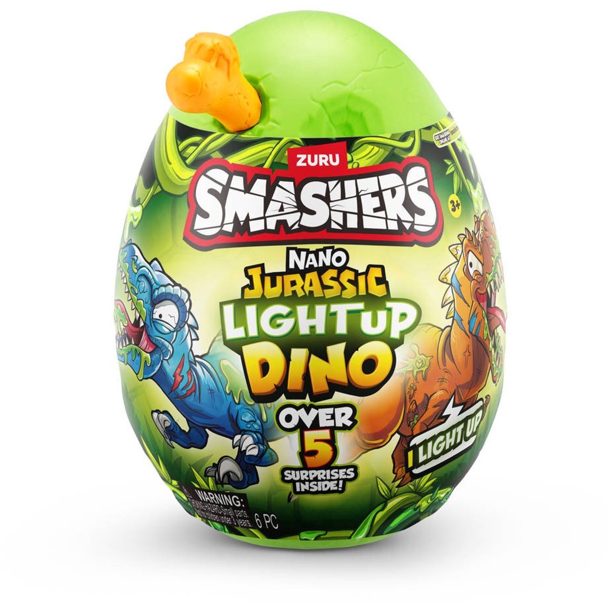 Smashers zuru nano jurassic lyser op dino smash-o-saurus - glød-i-mørke dino