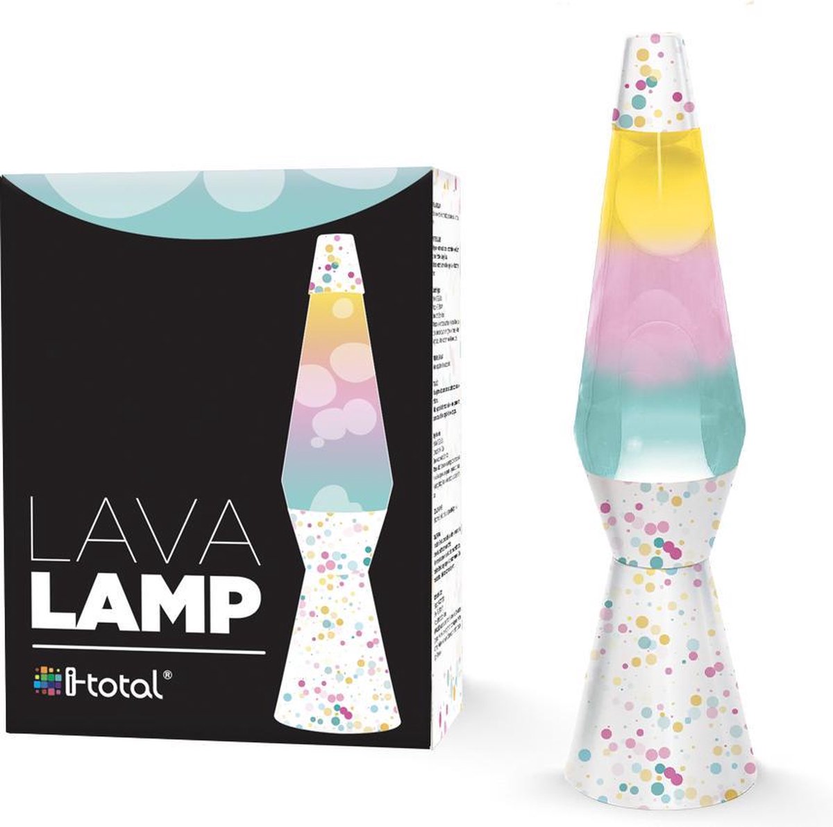 I-total lavalampe - lavalampe - humørlampe - 40x9,2 cm - glasaluminium - 30w - bobler - xl1780
