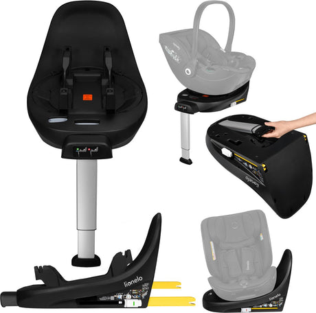 Lionelo moxie plus i-size base - 360° easyturn isofix drejefod med memory funktion - autostol base - stabiliseringsben - antirotationsramme - klikmontering med indikatorer - kompatibel med moxie i-size og moxie next stole