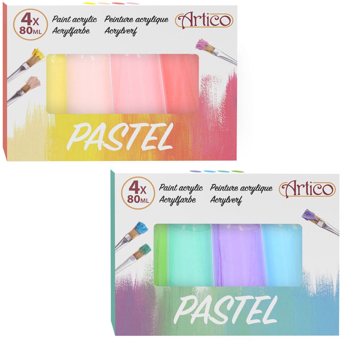 Akrylmaling pastel, 4 dele.