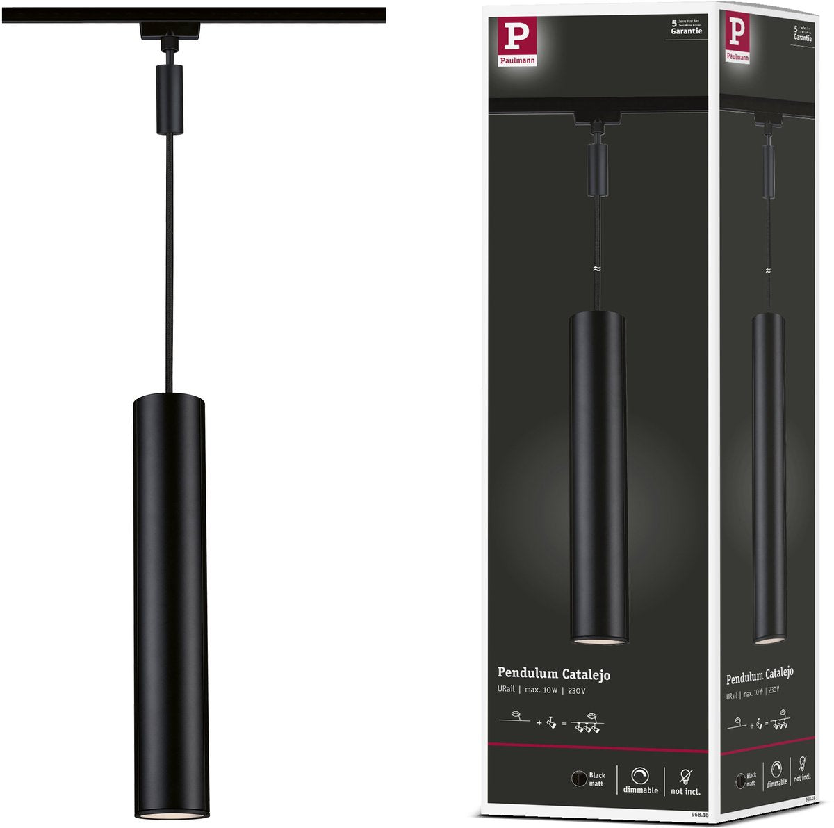 Paulmann urail vedhæng catalejo gu10 max. 10w dæmpbar 230v sort mat