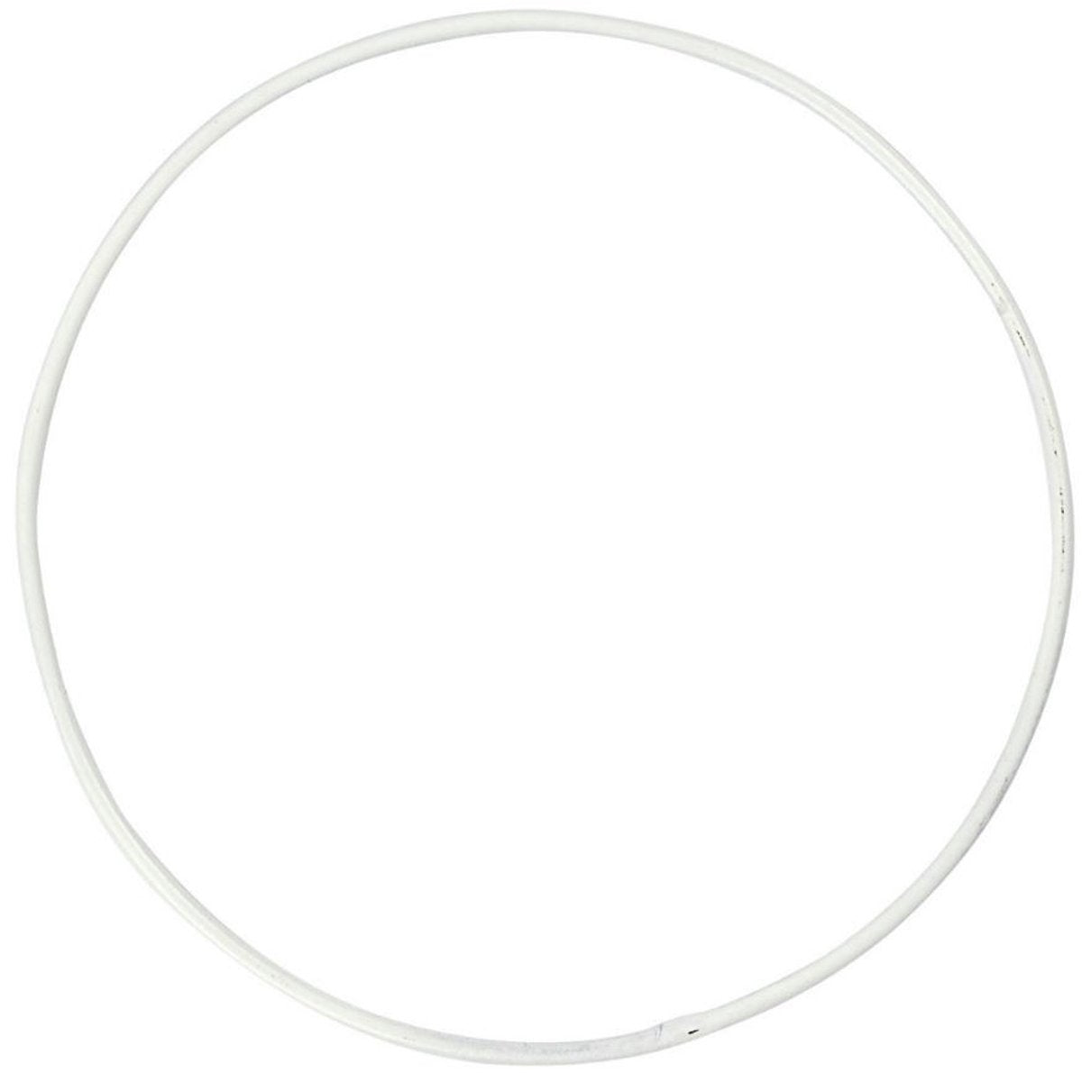 Creativ firma metaltrådsring hvid - 10cm