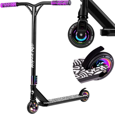 Lionelo whiz scooter - 110 mm pu hjul - t-stang styr - 100 kg bæreevne - abec-9 kuglelejer - til drenge og piger