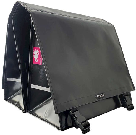 Clarijs cykeltaske dobbelt l PVC 40l med udskæring sort