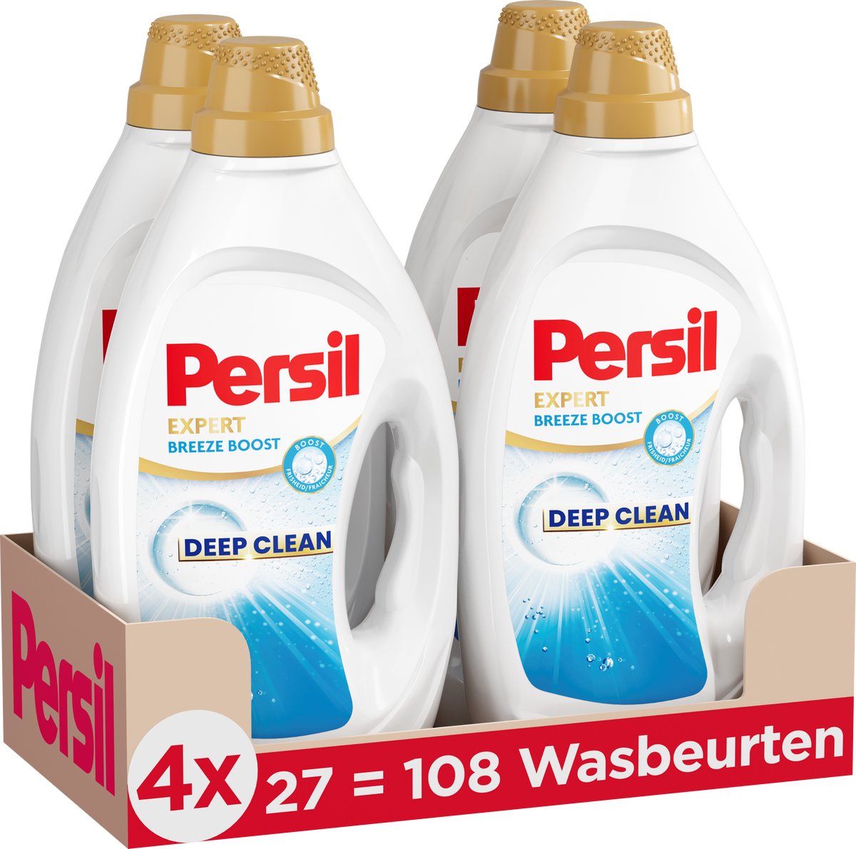 Persil gel breeze boost - flydende vaskemiddel - til alle farver i vasketøjet - hygiejnisk friskhed - 4 x 27 vaske