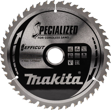 Makita rundsavklinge til træ | effektiv | ø 216mm akselhul 30mm 45t - e-06971