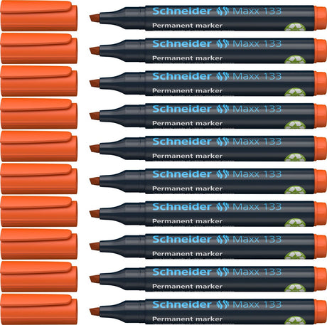 Schneider skriveredskaber schneider permanent markør - maxx 133 - mejselspids - orange - 10 stykker - s-113306-10
