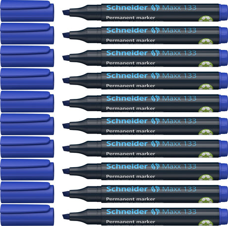 Schneider skriveredskaber schneider permanent markør - maxx 133 - mejselspids - blå - 10 stykker - s-113303-10