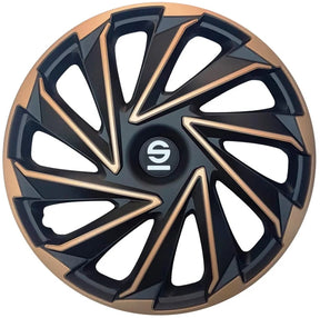 Sparco hjulkapsler varese 15 tommer guld sort - 4 stk