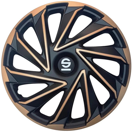 Sparco hjulkapsler varese 15 tommer guld sort - 4 stk