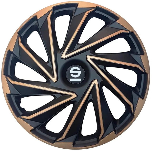 Sparco hjulkapsler varese 15 tommer guld sort - 4 stk
