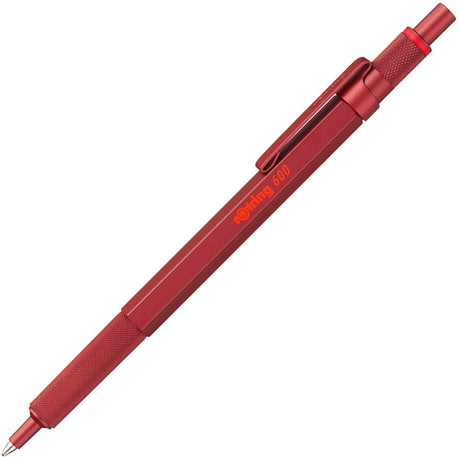Rotring 600 kuglepen | mellempunkt | sort blæk | rød bolig | genopfyldelig